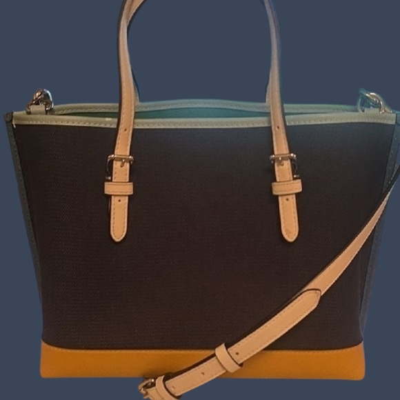 COACH Mollie 25 Tote Bag In Colorblock EUC - Picture 11 of 13